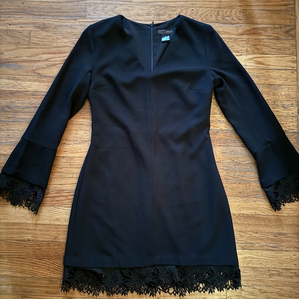 Aqua long sleeve mini dress